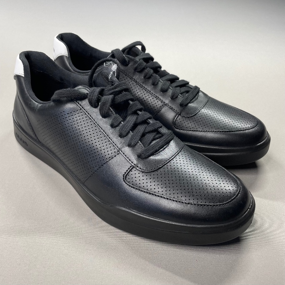 NEW Cole Haan Shoes Mens 9.5 black leather grand cross court sneakers designer